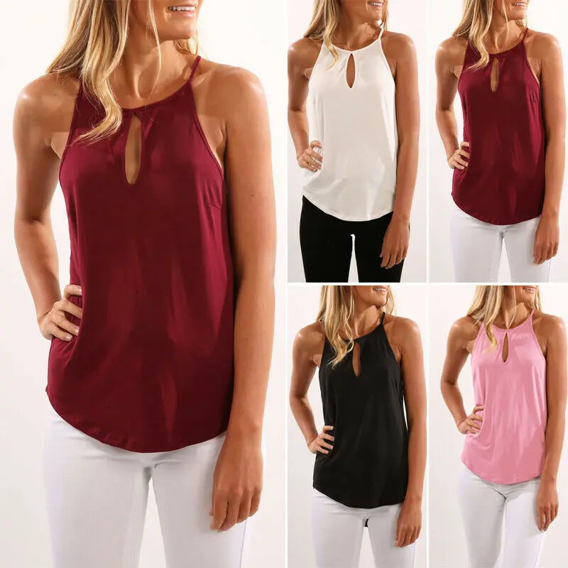 Women Tops Blouse Casual Sleeveless Loose Sling Shirts Lady Summer Solid Color Pleated Tunic Female Pullover Clothes | Женская одежда