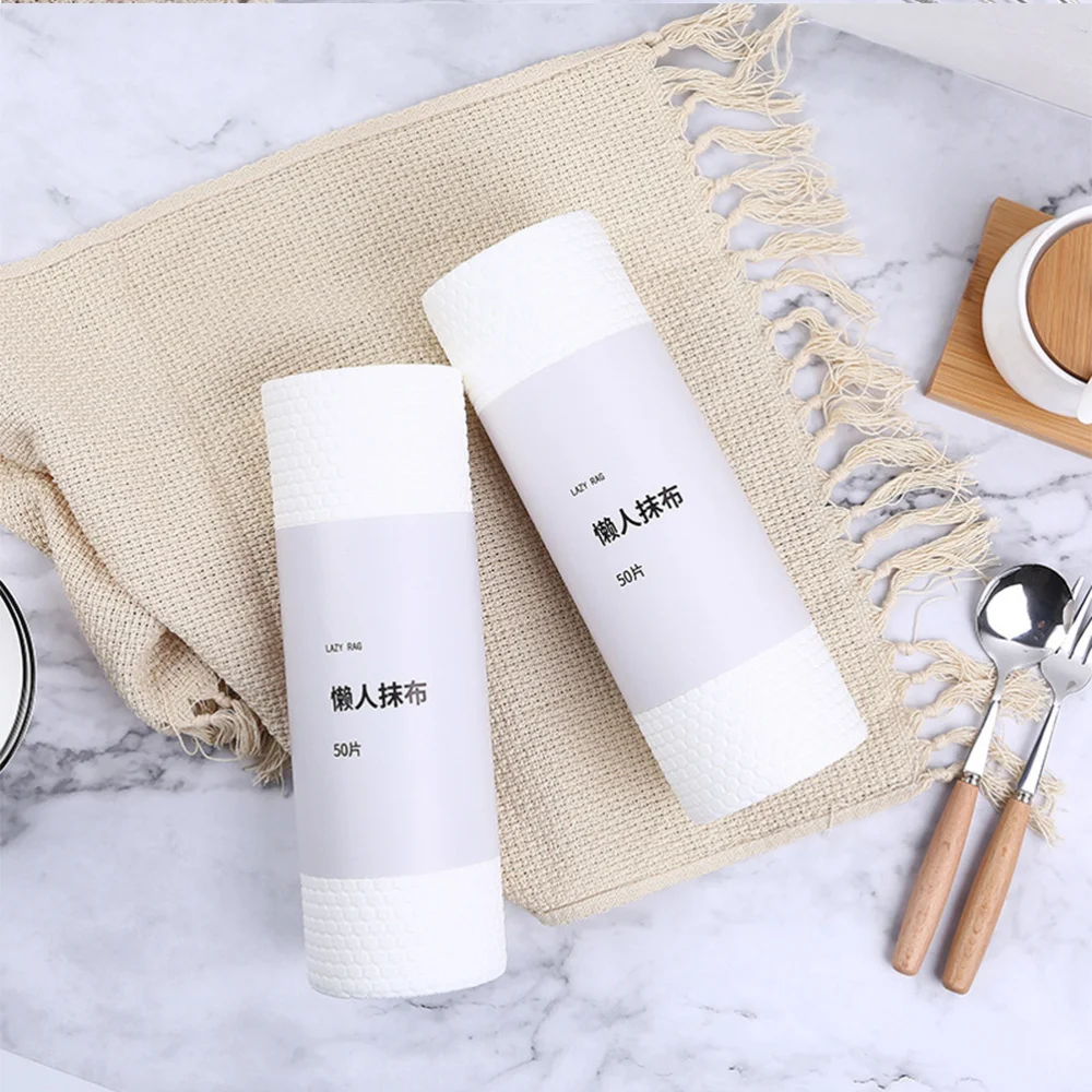 

1 Roll 50pcs Wet And Dry Kitchen Non-woven Cloth Disposable Dishwashing Cloth Multi Purpose Cleaning Towels Kitchen Household Du