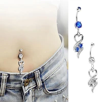 fashion heart rhinestone belly ring body piercing navel jewelry belly dance party banquet festivalbirthday present