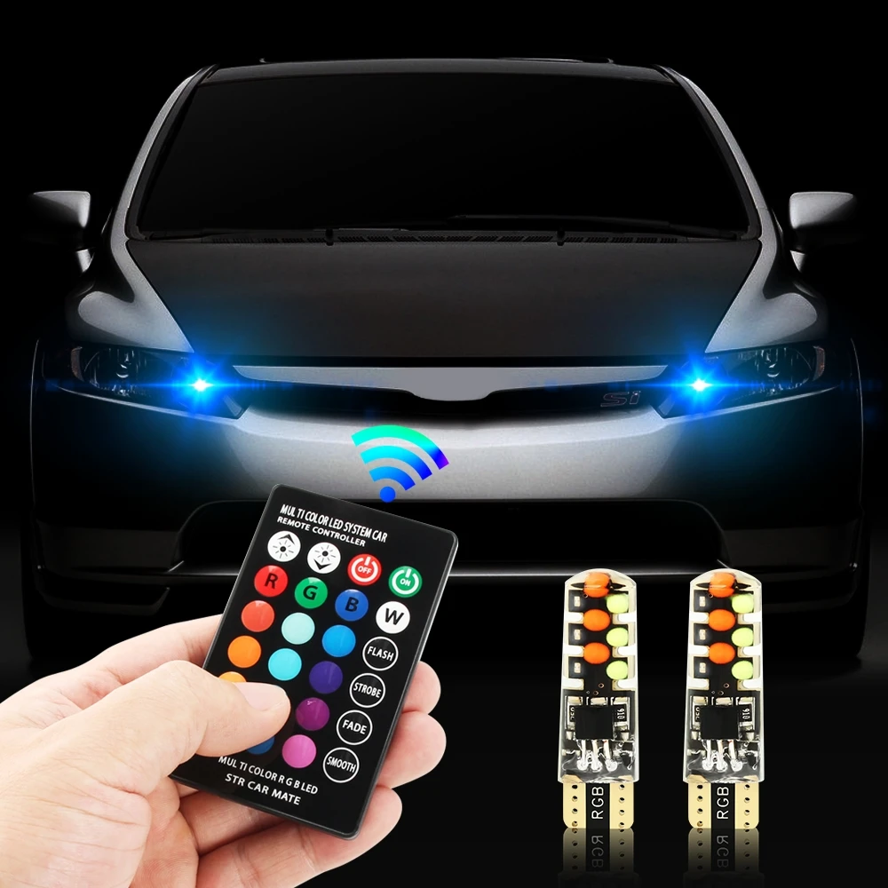Автомобильный RGB светодиодный T10 W5W сигнальный светильник для чтения bmw e46 e90 e39 peugeot