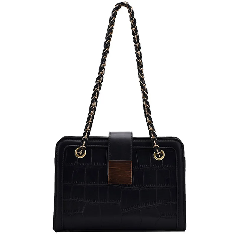 

Chain PU Leather Crossbody Bags Designer 2021 Branded Shoulder Simple Hand Bag Lady Trending Luxury Handbags and Purses