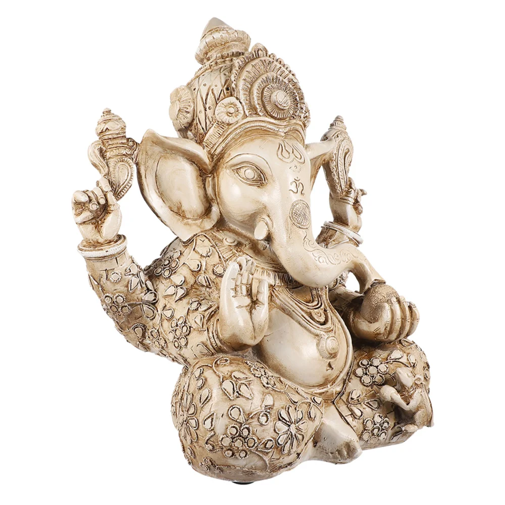 

Elephant Trunk God Statue Resin Art Craft Desk Ornament for Home Office