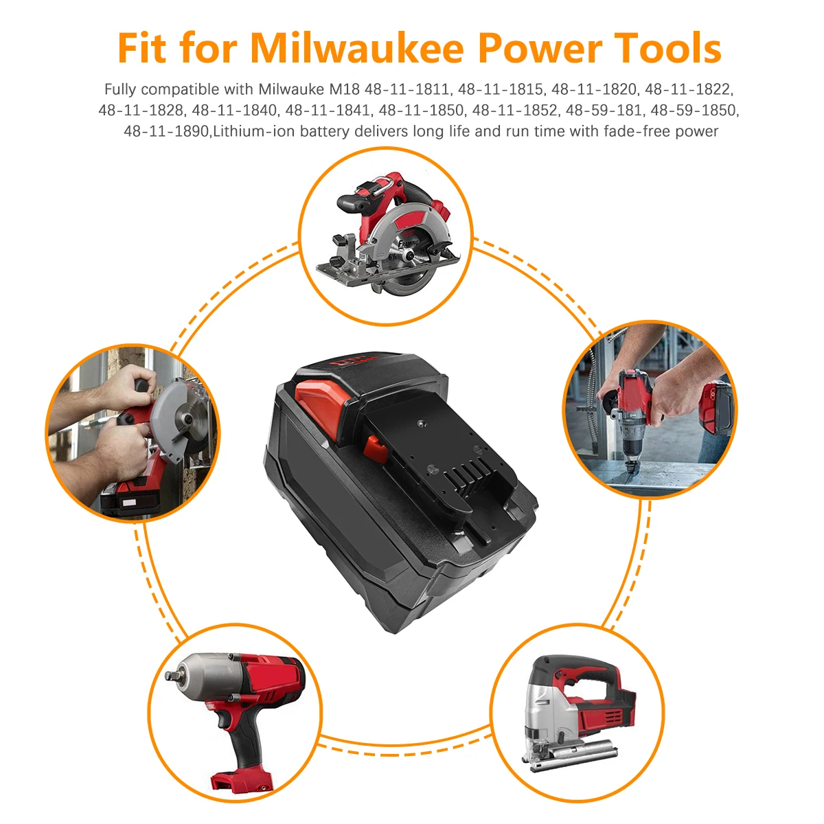 BATTOOL 4000mAh электроинструменты литий-ионная аккумуляторная батарея для Milwaukee M18 Замена 48-11-1815 48-11-1850 48-11-1840 2646-22CT