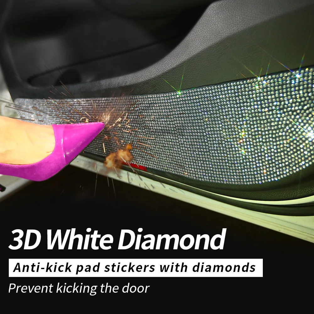 

2 шт.блестящие наклейки со стразами защитные на двери авто для женщины