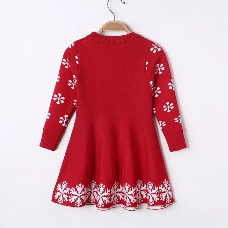Autumn And Winter New Knitted Chiffon Girl Dress Mesh Princess Christmas Party Long Sleeved Girls Wear Year Costume | Детская одежда и