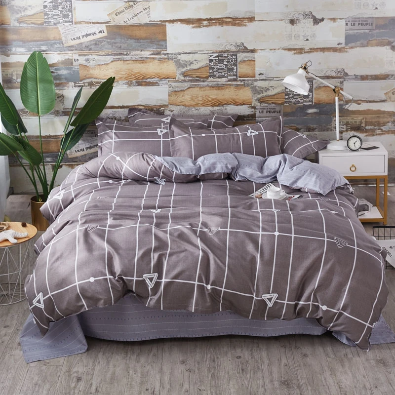 

Yaapeet 3/4pcs Geometric Printed Bedding Set Endless Pattern Duvet Cover Soft Bed Sheet High Quality Solstic Warm Bedding Lines