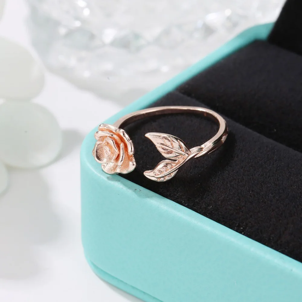 Горячая Распродажа винтажные Золотые Регулируемые кольца для женщин розовые