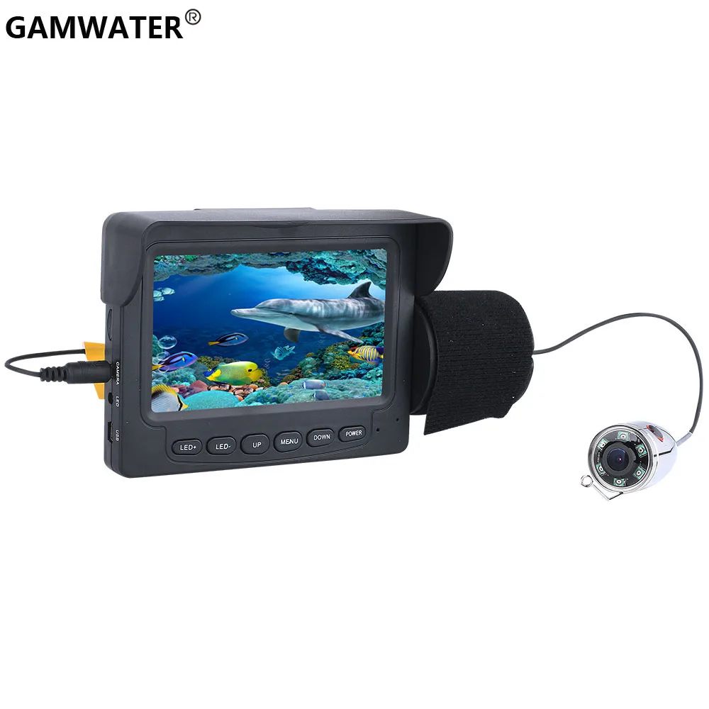 

GAMWATER 4.3" Inch Underwater Fishing Video Camera Kit Stainless steel 15M 30M 1000tvl 6 PCS 1W IR/White LED Lights