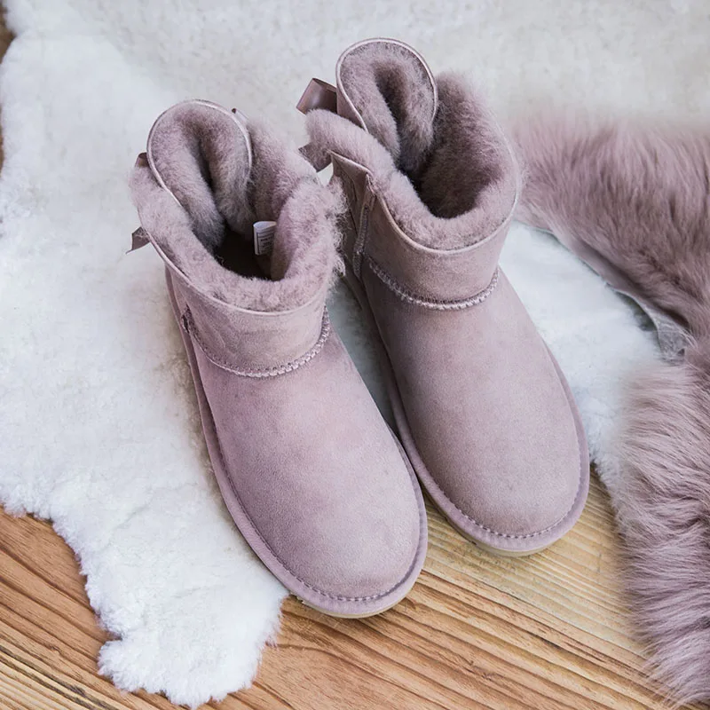 Зимние сапоги 2019 г. Новые женские зимние на овечьем меху нескользящие теплые