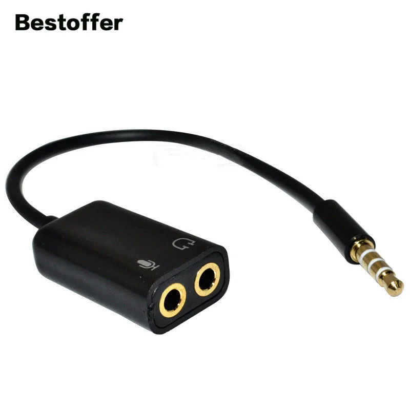 

Gold-Plated DC 3.5mm Stereo TRRS 4-Poles to 2*3.5mm 2-Poles Male to Female Computer Microphone Audio Cable