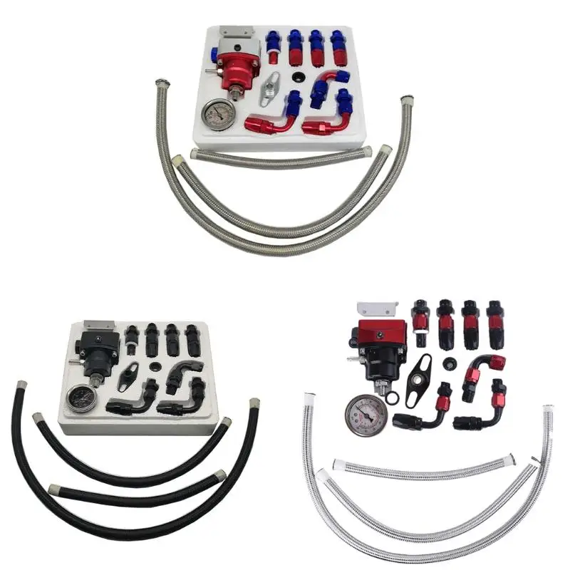 

1 комплект топлива Давление комплект регулятора 3 цвета регулируемый топливный Давление регулятор Комплект масла 0-100psi/0-160psi калибр-6AN