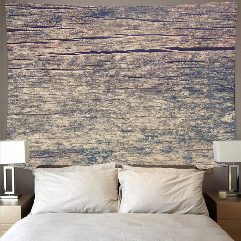 Ретро гобелен с текстурным рисунком деревянных досок настенное пляжное