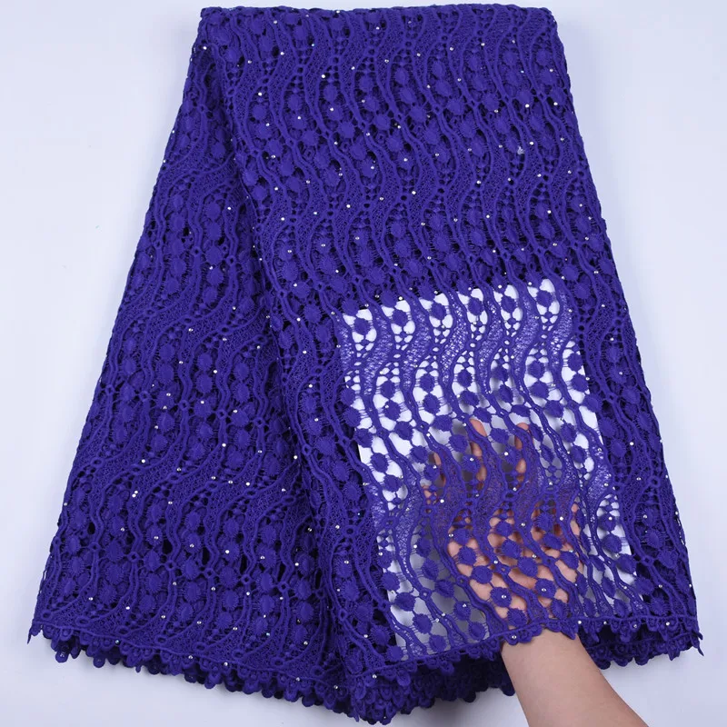 Лидер продаж желтый Африканское сухое кружево ткань с камнями гипюрная