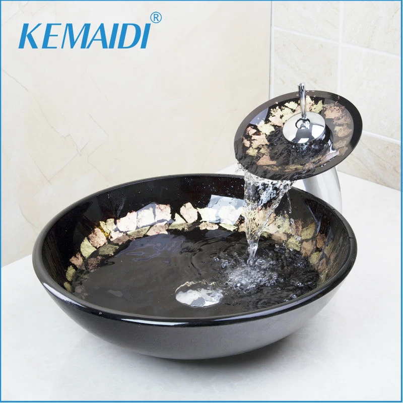 Умывальник KEMAIDI умывальник из закаленного стекла с латунным краном и закаленным