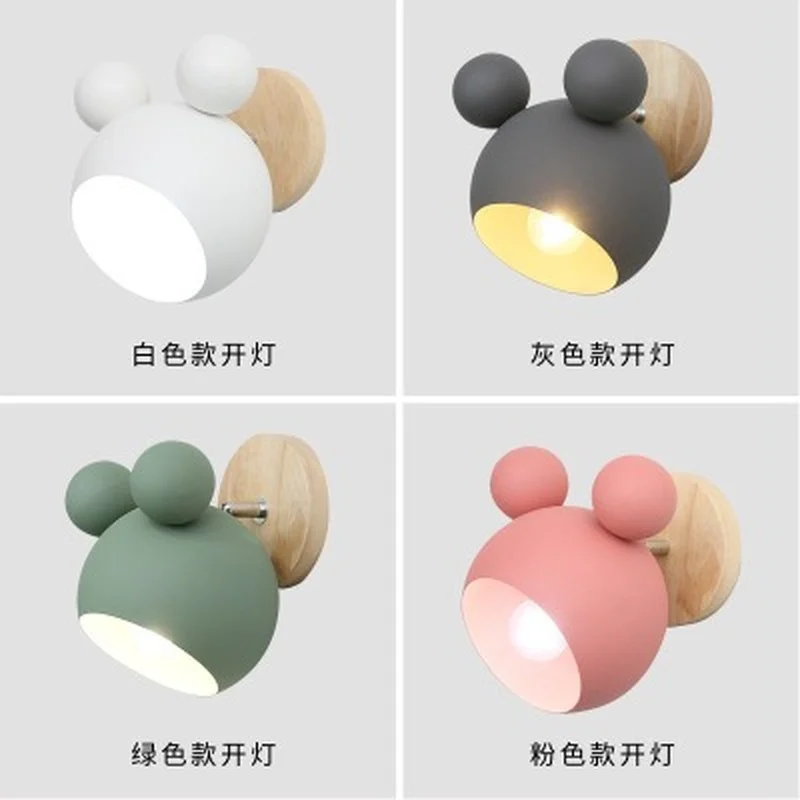 Деревянная детская люстра настенный светильник в скандинавском стиле