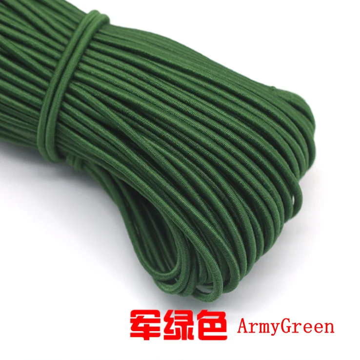 ArmyGreen 10 м/лот, 24 цвета, высокое качество, 3 мм, цветная круглая эластичная повязка, резиновая эластичная веревка, ювелирные браслеты, веревка для улицы, веревка, E-2 - Цвет: ArmyGreen