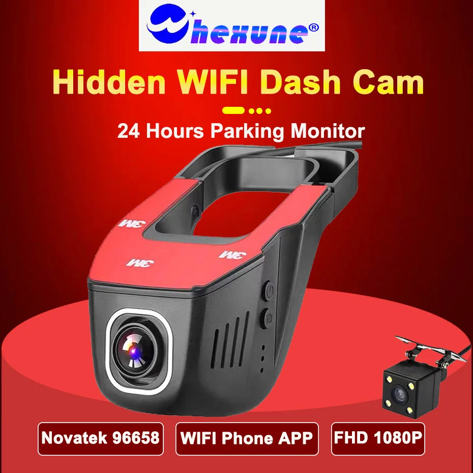 WHEXUNE Wi Fi автомобильный видеорегистратор цифровой видеокамера 1080P ночная версия
