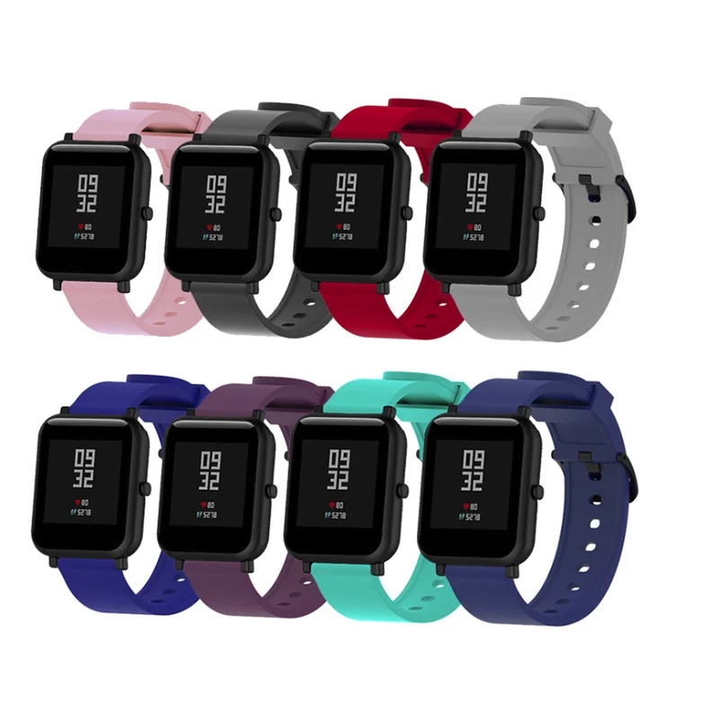 Силиконовый ремешок для Huami Amazfit Bip Youth Smart Band фитнес-трекер аксессуары ремень Xiaomi