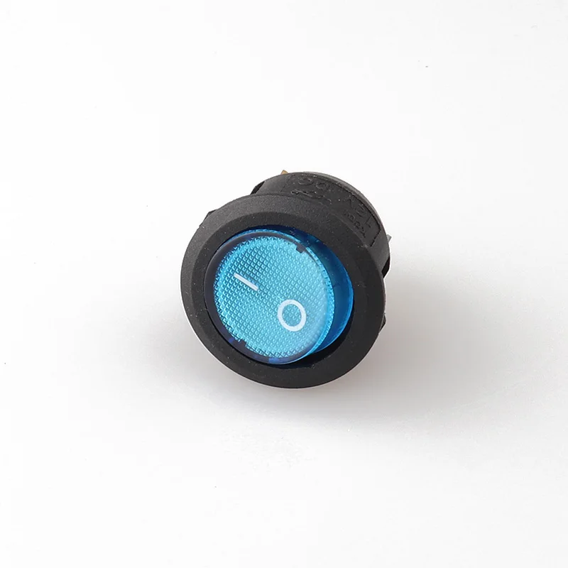 KCD2 101N синий свет круглый 23 мм диаметр черный корпус 3Pin ВКЛ ВЫКЛ кулисный
