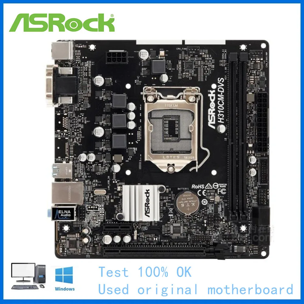 Материнская плата для компьютера ASRock LGA 1151 DDR4 H310 б/у процессор Core i5 9600K i7 9700K |