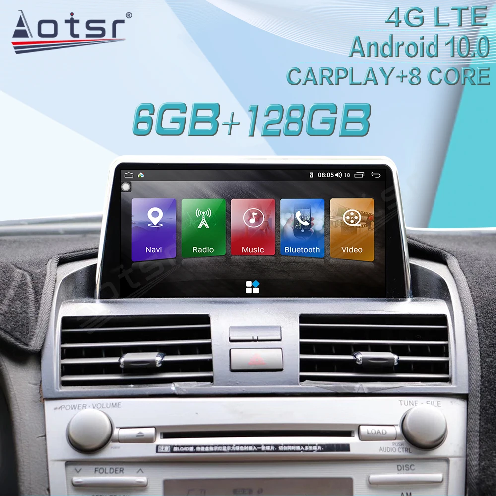 

Carplay 128GB For Toyota CAMRY 2007-2012 Android Car Radio Tape Recorder Multimedia Video Player Stereo Head Unit Navigation GPS