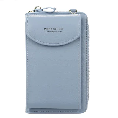 SKY BLUE Модная женская сумка через плечо сумочка клатч мини сотовый телефон карман сумка-кошелек держатель для кредитных карт для женщин - Цвет: SKY BLUE