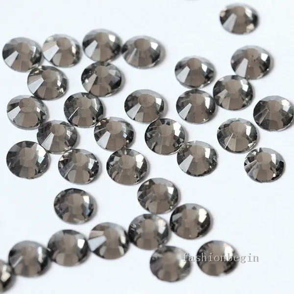 black diamond Высокое качество ss30 43 цвета серебряный с плоской задней частью стеклянный камень не горячей фиксации хрустальные стразы свадебные открытки, ювелирные изделия, платье делая бусины - Цвет: black diamond