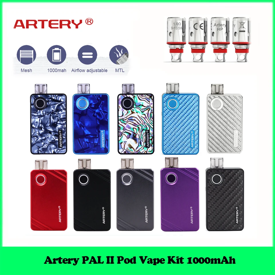 Артерия PAL II Pod Комплект 1000 мАч батарея стартовый набор для вейпинга 0.6ohm/1.0ohm