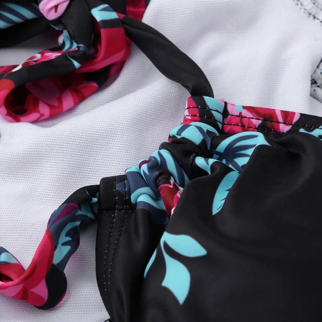 2021 New Sexy Summer Women One Piece Padded Swimwear Plus Size Floral Print Open Back Swimsuit Bikini | Женская одежда