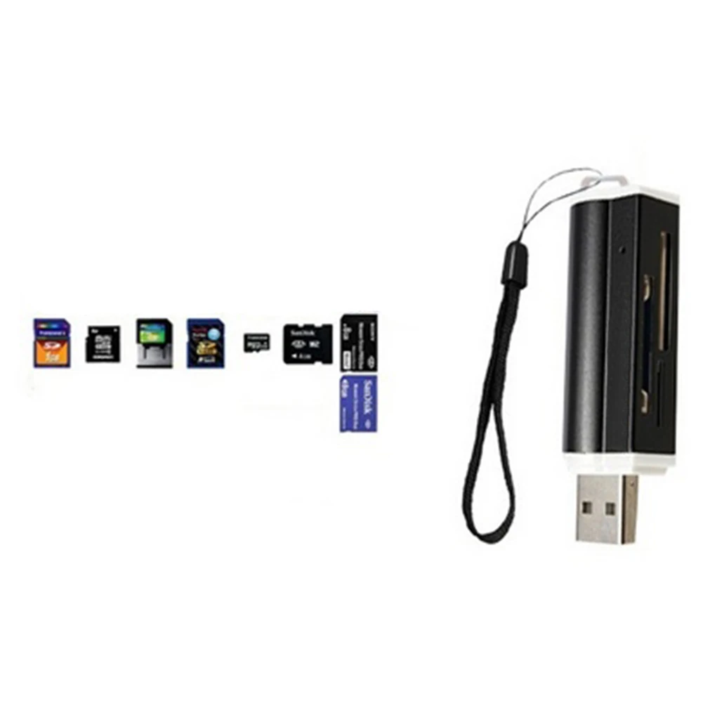 Многофункциональный USB 2 0 Micro SD TF MMC SDHC MS высокоскоростной считыватель карт памяти