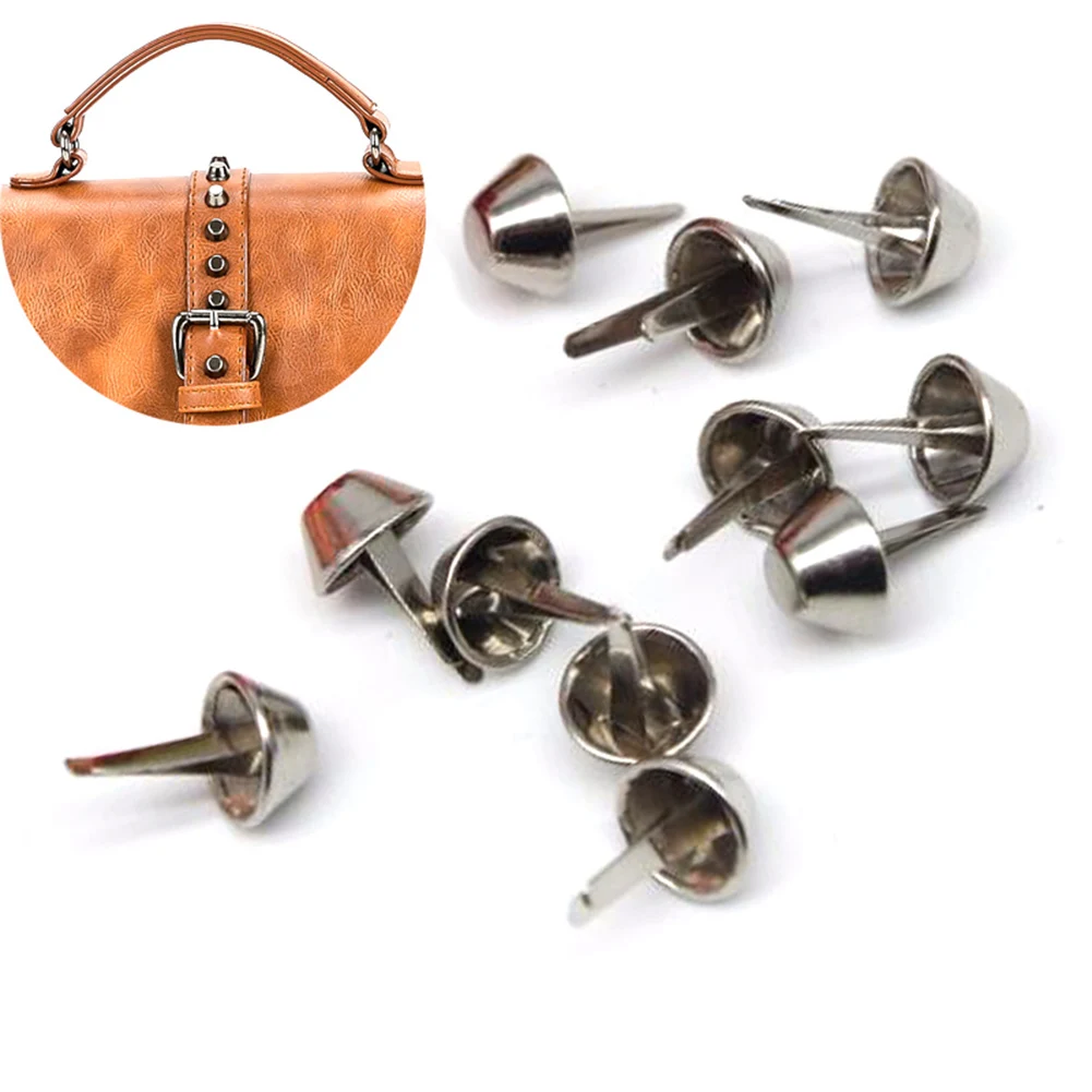

12mm 100PCs Rivets Bag Studs Pierced for Purse Handbag Punk Rock Metal Crafts Purse Feet Rivets Bag DIY Accessories Wholesale