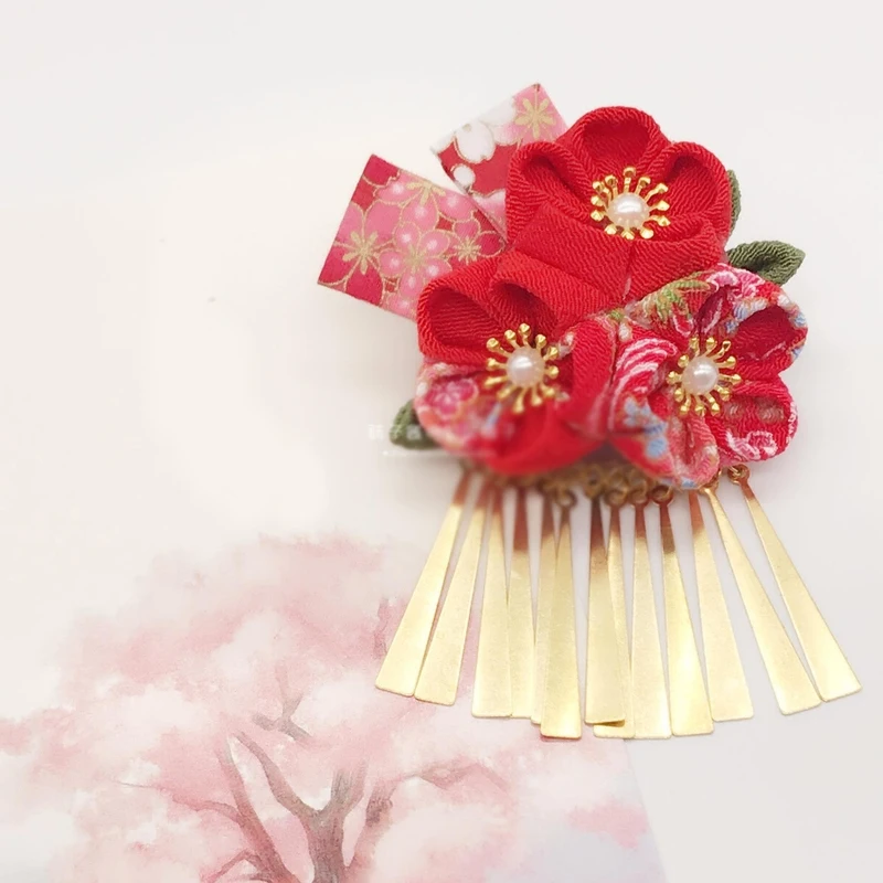 1 шт. заколка для волос в японском стиле с металлическими кисточками украшение