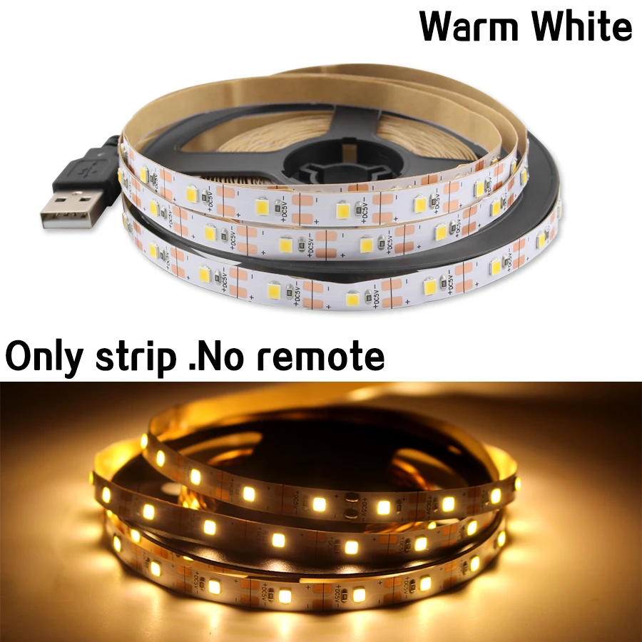 USB RGB 5V Светодиодный светильник полосы 2835 50 см-5 м ing Настольный неоновые цветная