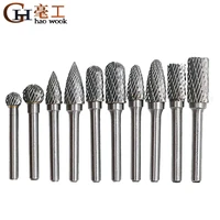 haowook 6mm hss routing router drill bits set dremel carbide rotary burrs tools wood stone metal root carving milling cutter