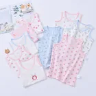 Мультяшное нижнее белье 2021, летние майки для девочек 3 шт.Лот, детское нижнее белье, женский жилет без рукавов, 100% хлопковые футболки