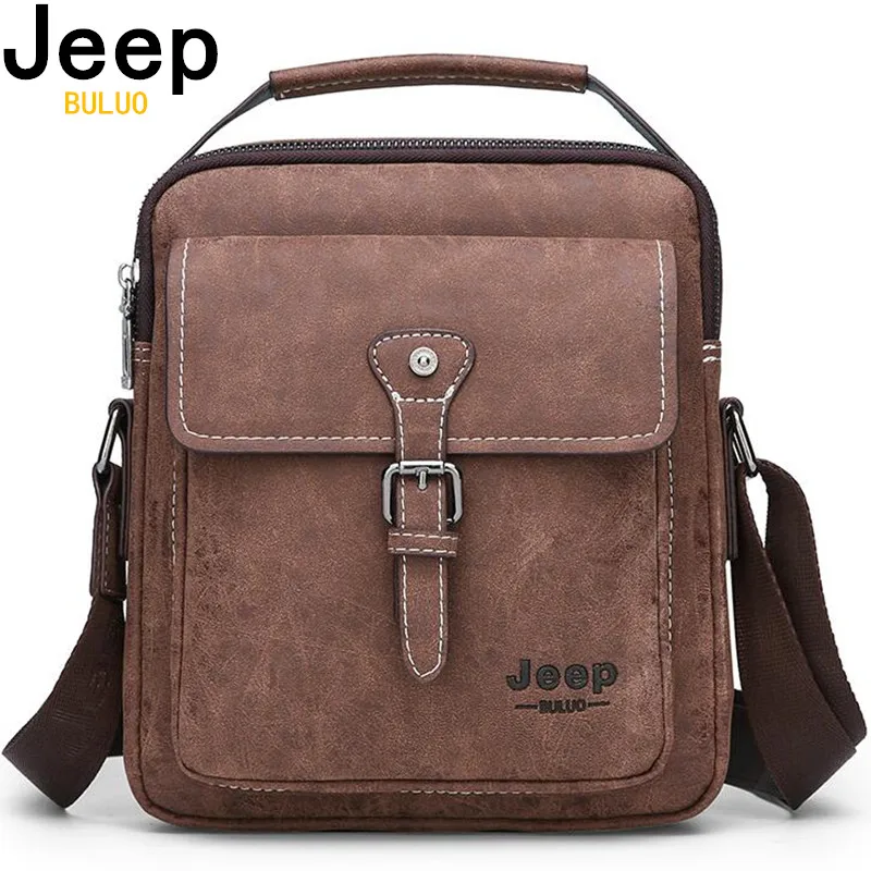 Мужской портфель из матовой кожи jeep buluo заплечная сумка цвета хаки повседневная