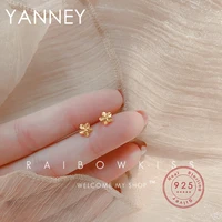 yanney silver color mini flower stud earrings fashion women girls simple ornaments birthday christmas gifts