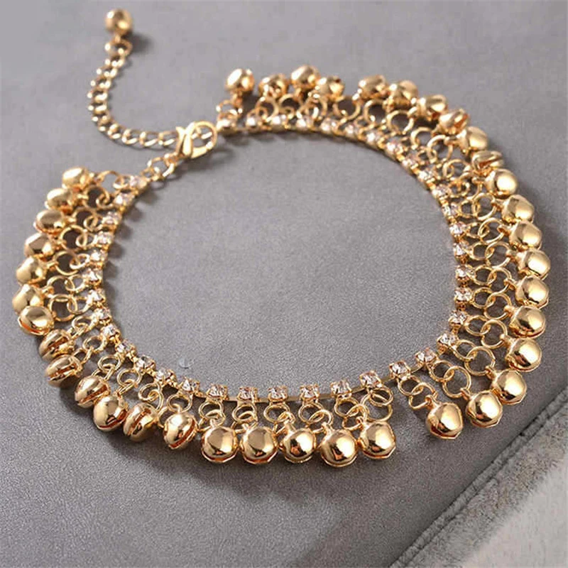 Модные Этнические браслеты на ногу золотого и серебряного цвета с кисточками