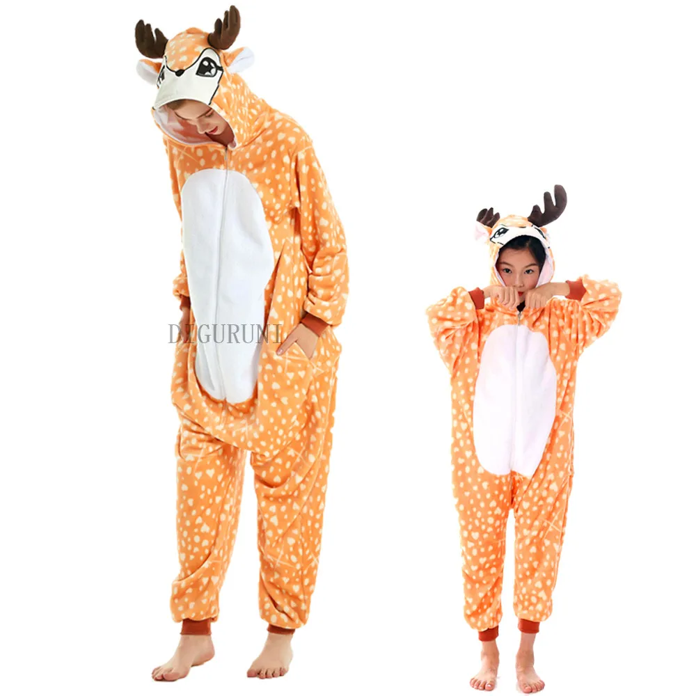 Комбинезон для взрослых пижама с Львом тигром оленем лисой единорогом ститчем