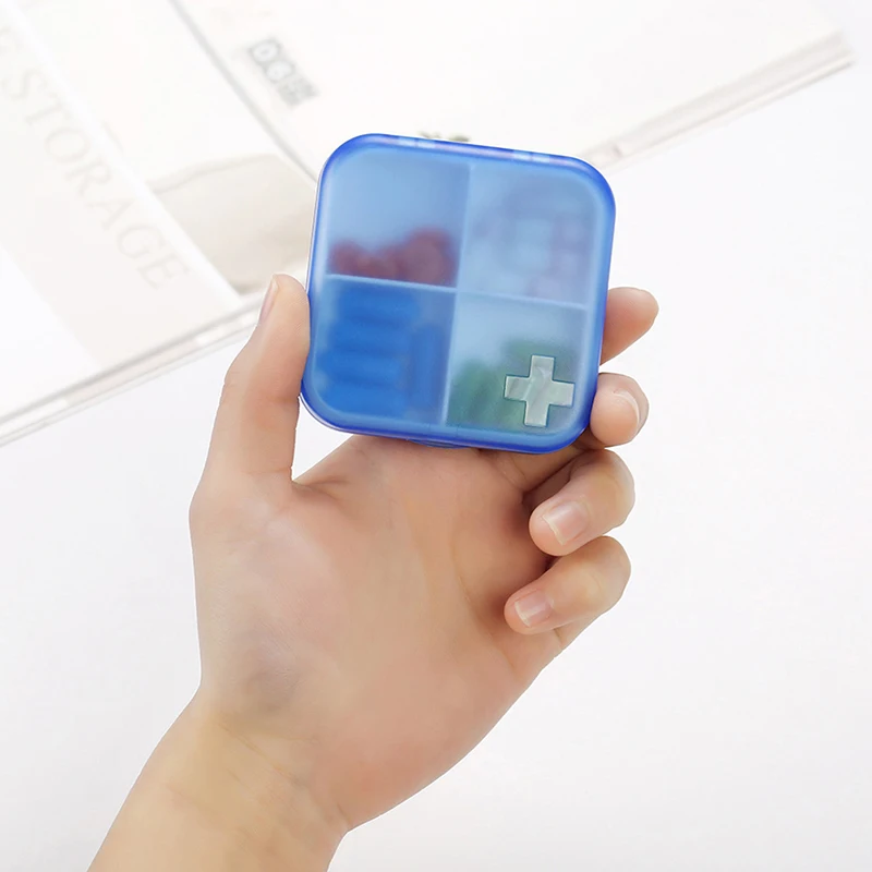 

4 сетки коробки пилюльки мини планшет медицины таблетки чехол медицины диспенсер для таблеток