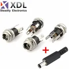 5,5 мм x 2,1 мм 5,5x2,1 Штекерный разъем источника питания постоянного тока + металлический блочный гнездовой разъем, штекеры постоянного тока, терминальный адаптер