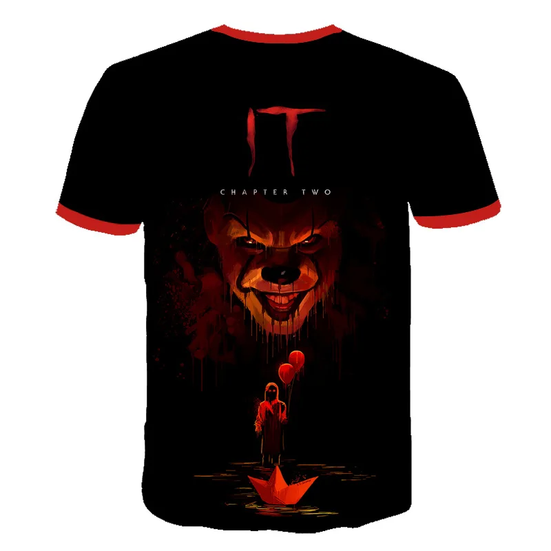 Новинка года, фильм триллер It: Chapter Two, 3D футболки для мальчиков и девочек, летняя повседневная футболка с принтом «ужас», футболки