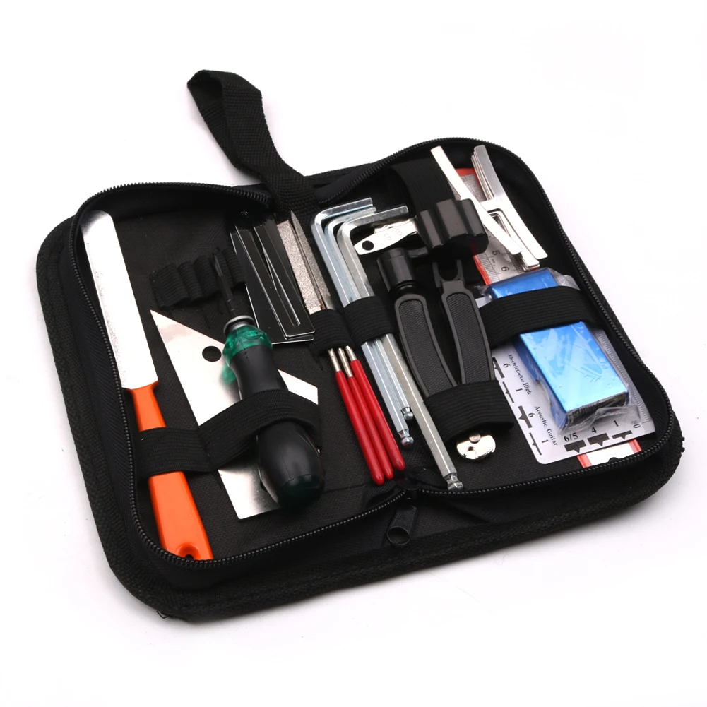 

Guitar Repairing Tools Maintenance Tool Kit File Scale Leveling Ruler Repairing Tools Bag for Guitar Ukulele