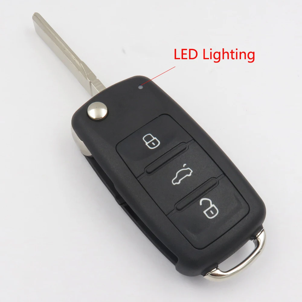 5K0837202AD 3 кнопки флип Fob дистанционный складной ключ оболочка для VW Tiguan Golf Sagitar Polo MK6