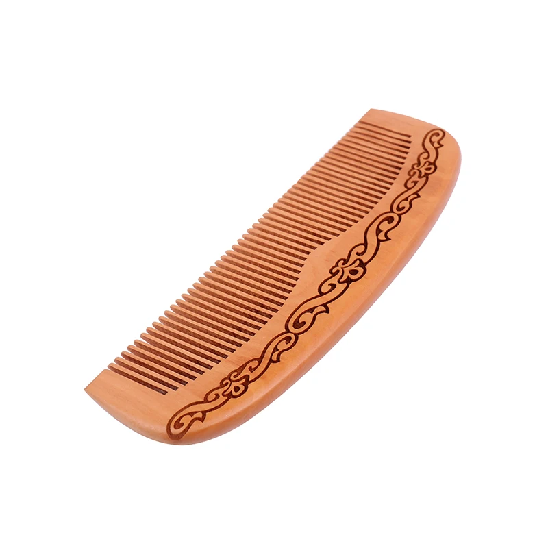 

Handcrafted Peach Wood Comb Wooden hair comb 100% Natural Bamboo Comb-Anti Static Flower-Fine Tooth for Hair,Beard, Mustache