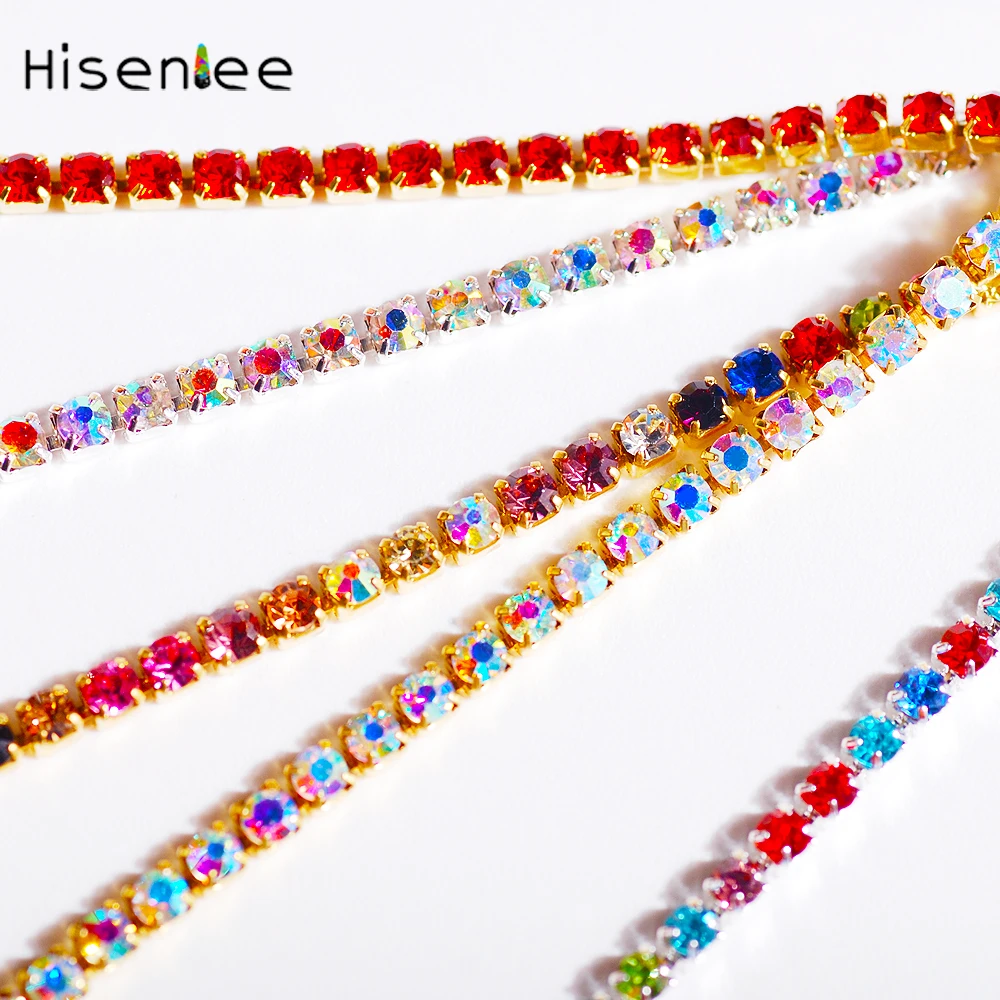 SS6 2 мм 60 см/пакет высокое качество цепочка для ногтей с одним зажимом стеклянные