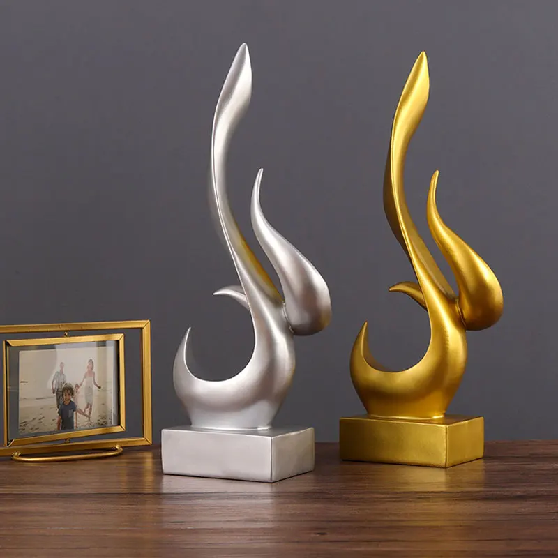 

Nordic Style Creative Resin Flame Abstract Sculpture Modern Art Craftwork Home Living Room Tv Cabinet Desk Decoration Accessory