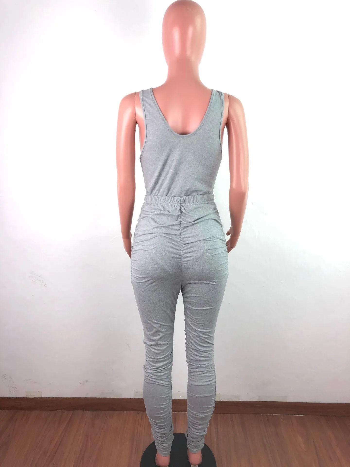 

HAOOHU Sport Women Set Two Pieces Sets Tracksuits Tank Tops Pencil Stacked Jogger Sweatpants Suit Fitness Outfits Matching Set