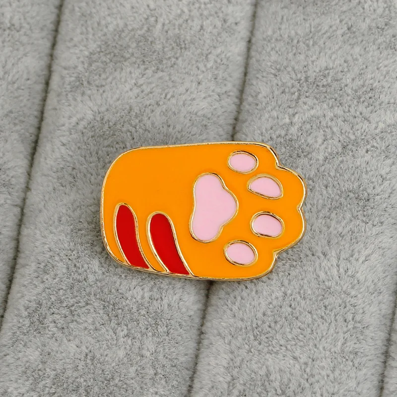 

Enamel pin Lapel Pins Korean-style Cartoon Adorable Cute Pet Cat Dog Foot Printed Brooch Anime backpack Badges