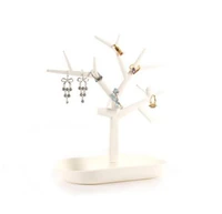 fashion plastic tree stand necklace organizer jewelry earings holder necklace ring earring display jewllery organizer show rack